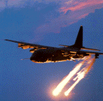 AC-130H with flare